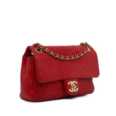 chanel surpique|CHANEL Calfskin Surpique Chevron Medium Flap .